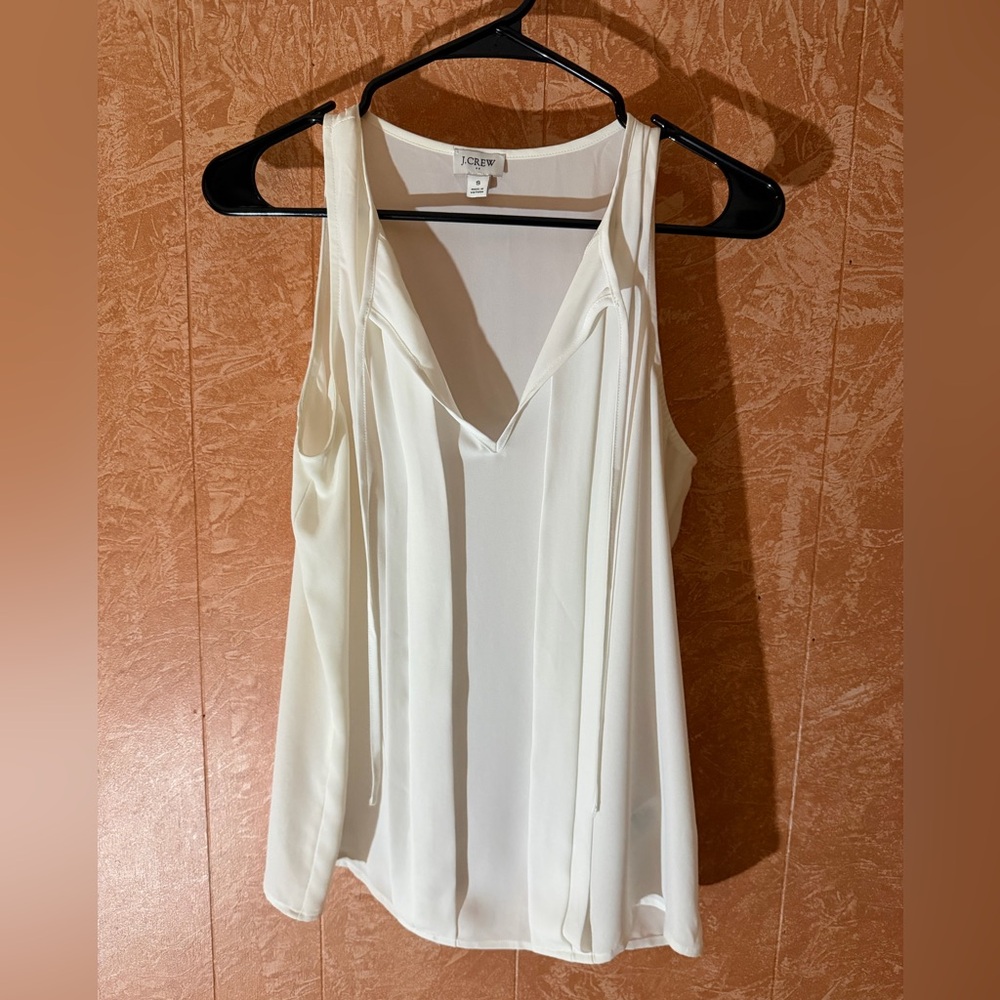 J. Crew Cream Sleeveless Blouse